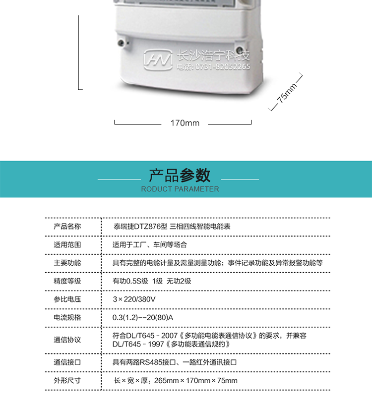 DTZ876型智能電能表